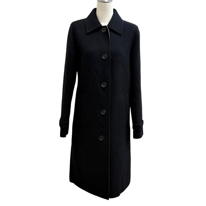 Great BURBERRY LONDON coat black wool Women 38 FN056-051-09