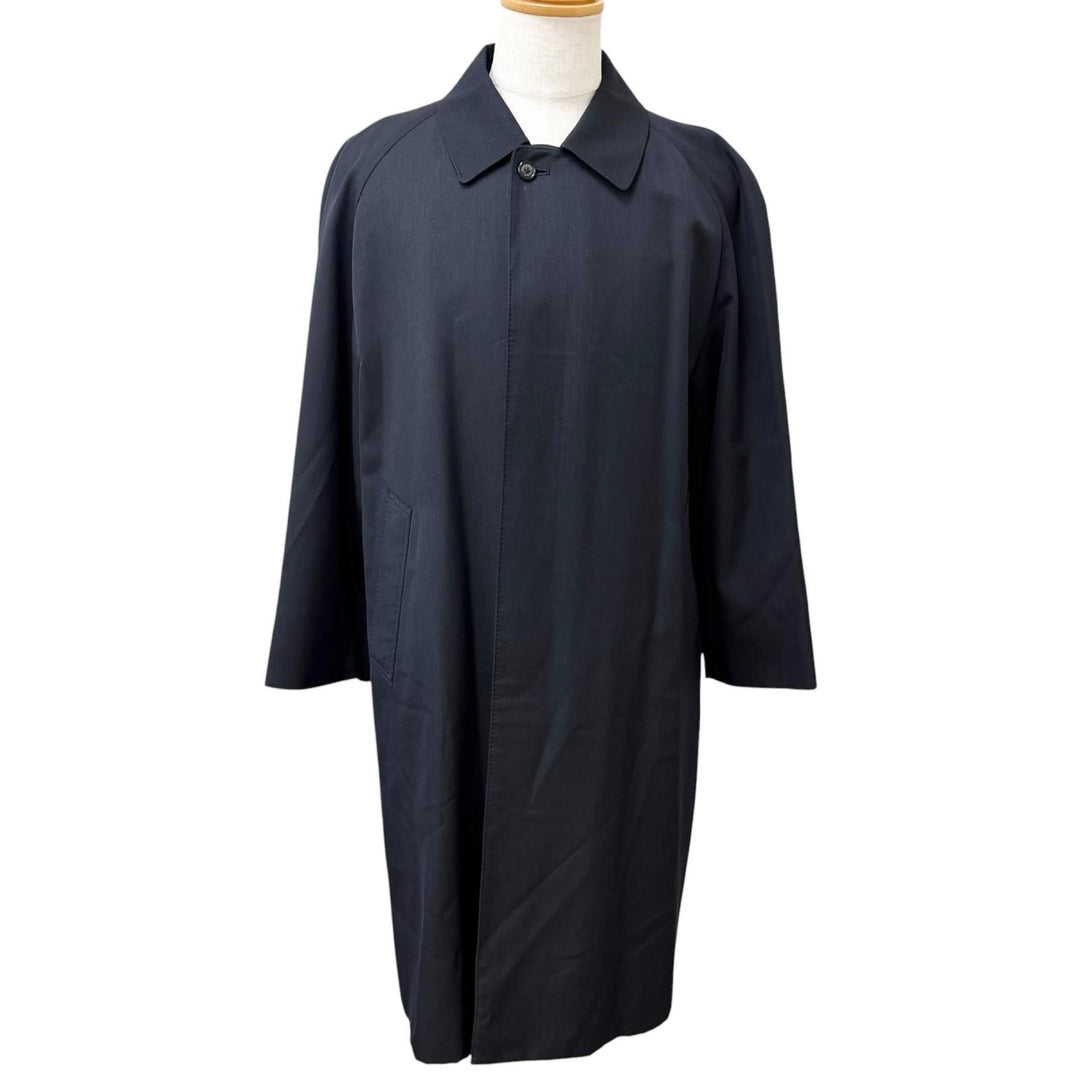 Great BURBERRY LONDON coat Nova check pattern on the back Navy wool mens