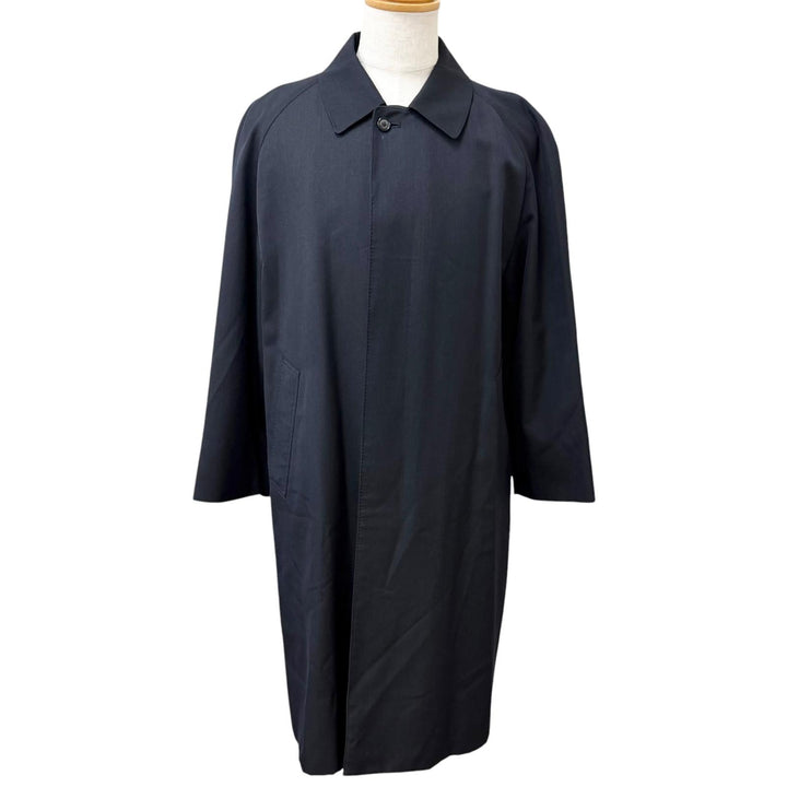 Great BURBERRY LONDON coat Nova check pattern on the back Navy wool mens