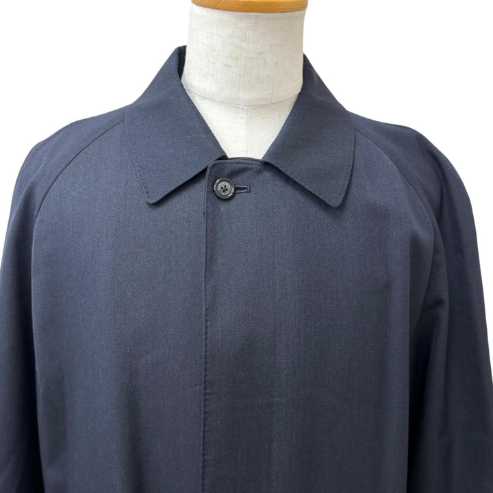 Great BURBERRY LONDON coat Nova check pattern on the back Navy wool mens