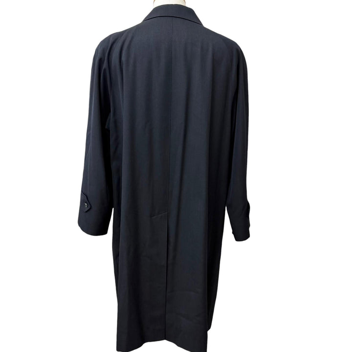 Great BURBERRY LONDON coat Nova check pattern on the back Navy wool mens