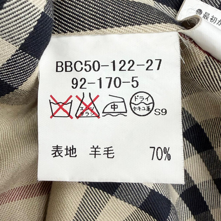 Great BURBERRY LONDON coat Nova check pattern on the back Navy wool mens