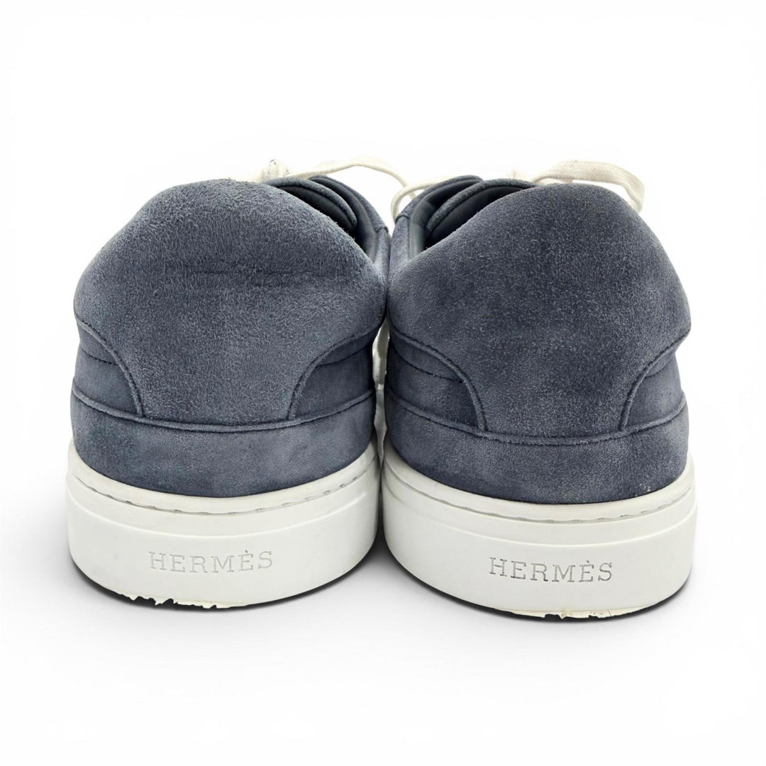 Great HERMES Low cut sneakers day kelly buckle Navy Suede leather mens 42.5