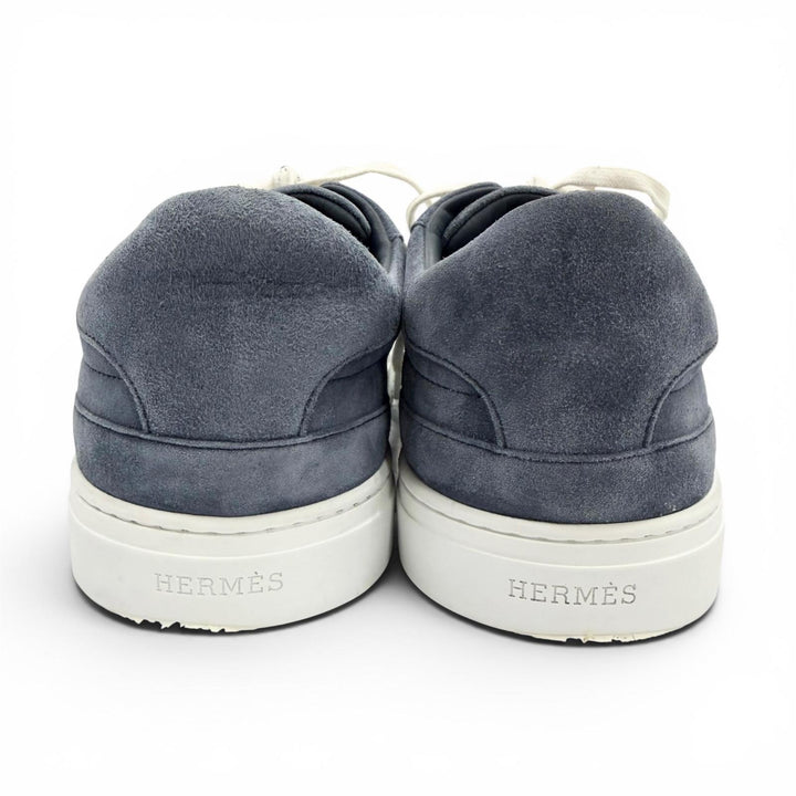 Great HERMES Low cut sneakers day kelly buckle Navy Suede leather mens 42.5