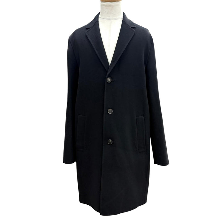 Great Salvatore Ferragamo Chester coat Single logo button black Virgin wool 52