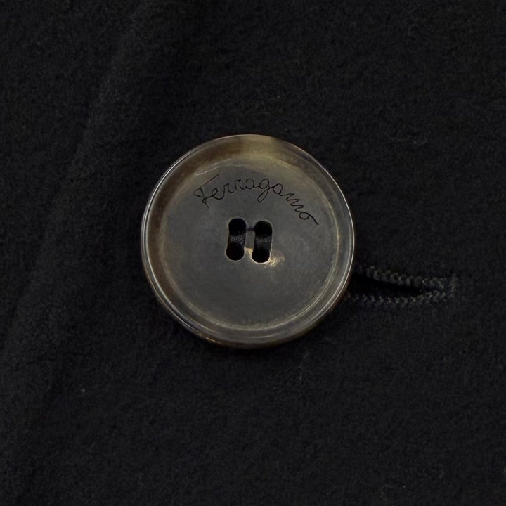 Great Salvatore Ferragamo Chester coat Single logo button black Virgin wool 52