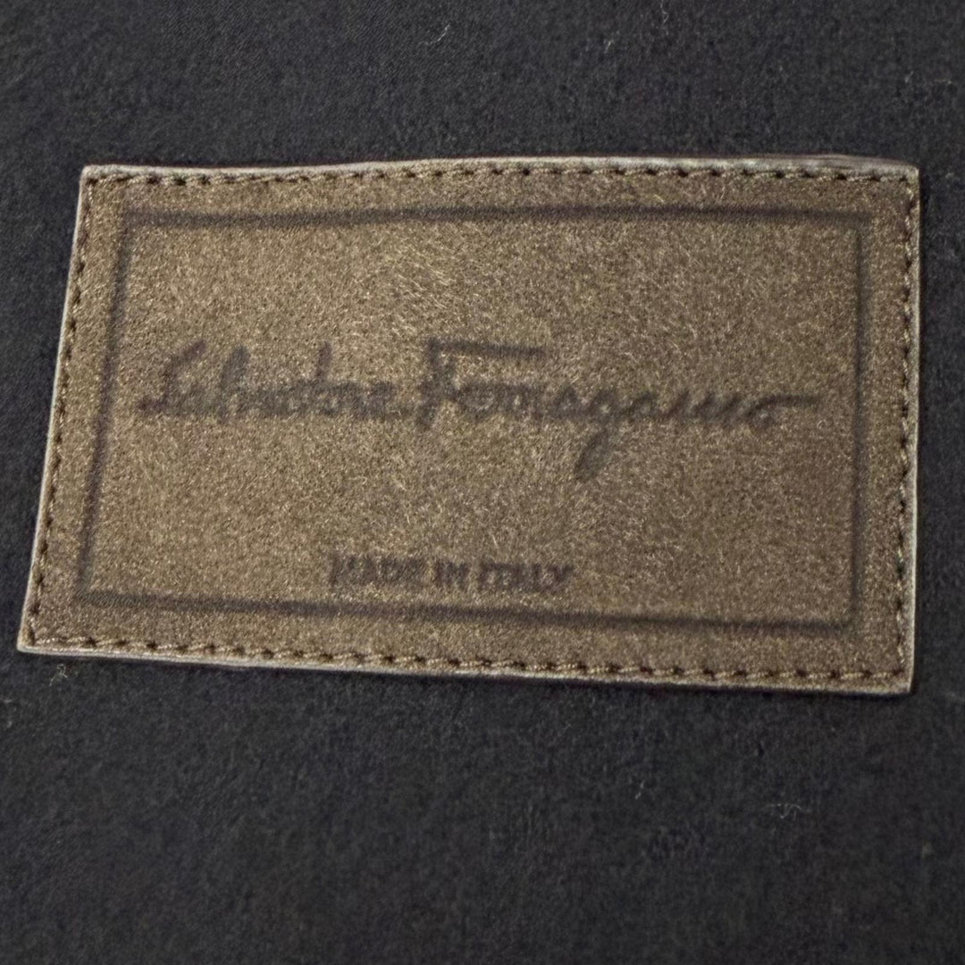 Great Salvatore Ferragamo Chester coat Single logo button black Virgin wool 52