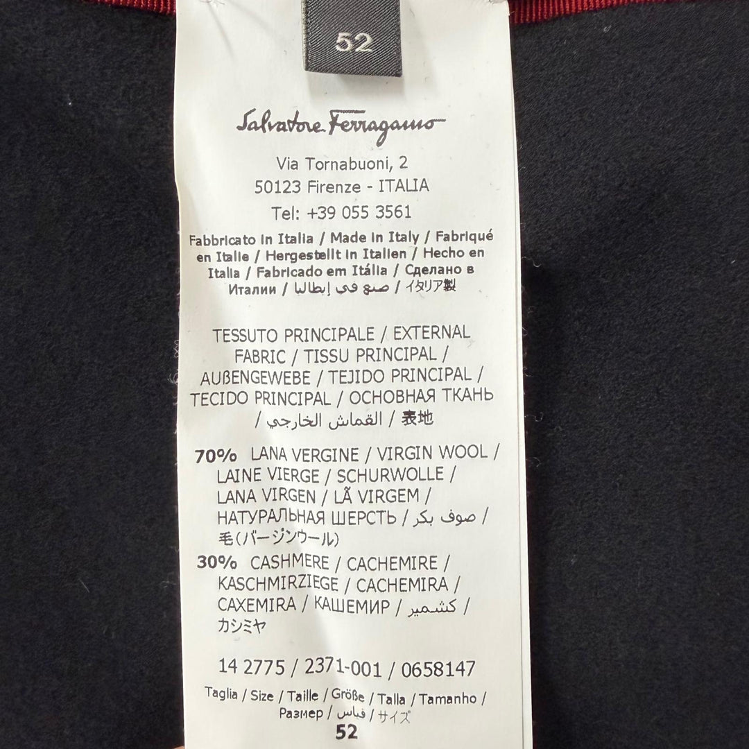 Great Salvatore Ferragamo Chester coat Single logo button black Virgin wool 52