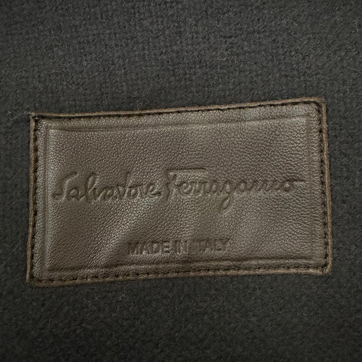 Great Salvatore Ferragamo Duffel coat Toggle button elbow patch charcoal