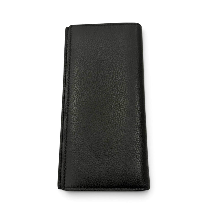Great DIOR Purse CD Logo Long Wallet Bifold Wallet black leather mens 22-BO-1222