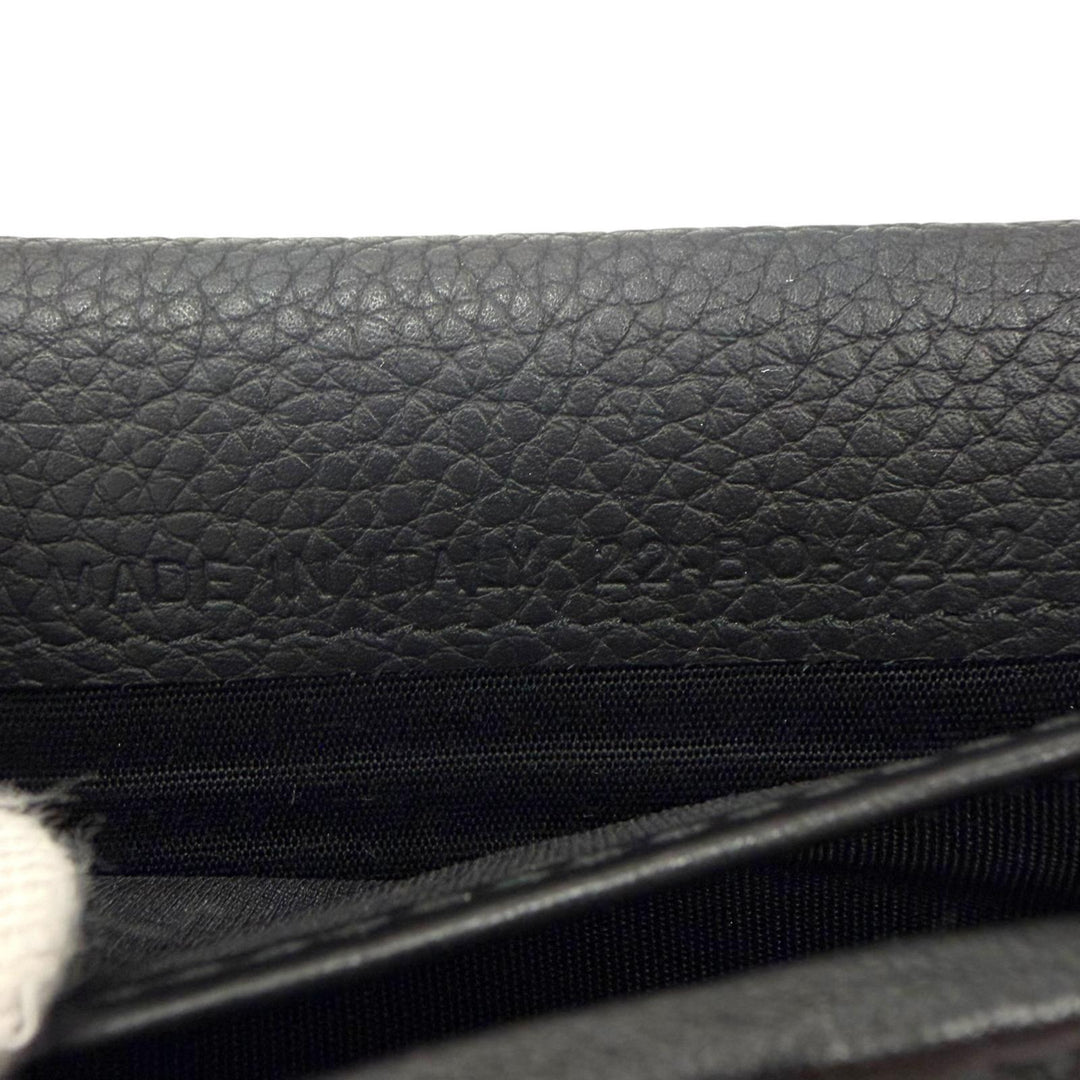 Great DIOR Purse CD Logo Long Wallet Bifold Wallet black leather mens 22-BO-1222