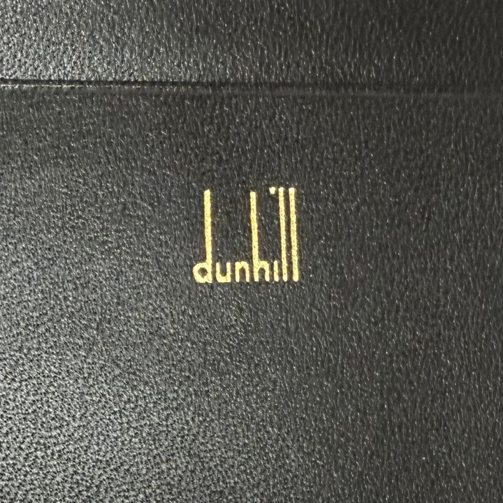 Pristine Dunhill Purse Logo Gold Plated Bifold Wallet black Calfskin