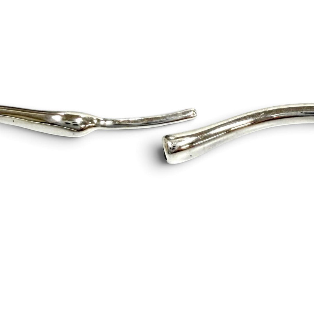 Excellent TIFFANY&Co. Pierce Open Heart Hoop Earrings, Medium Silver 925 Women