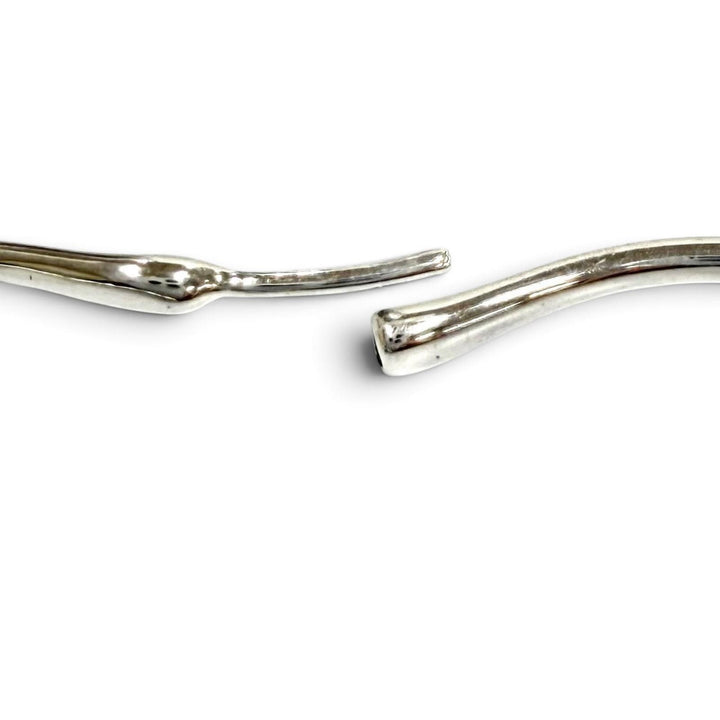 Excellent TIFFANY&Co. Pierce Open Heart Hoop Earrings, Medium Silver 925 Women