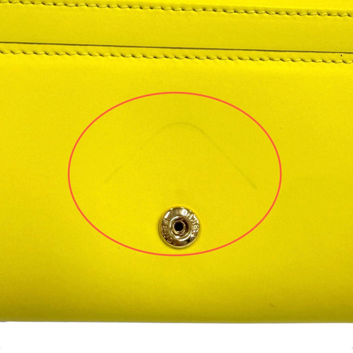 Great FENDI Purse Leather long wallet yellow leather Women 8M0251
