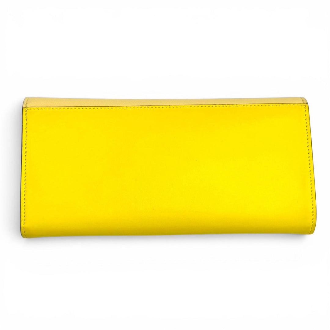 Great FENDI Purse Leather long wallet yellow leather Women 8M0251