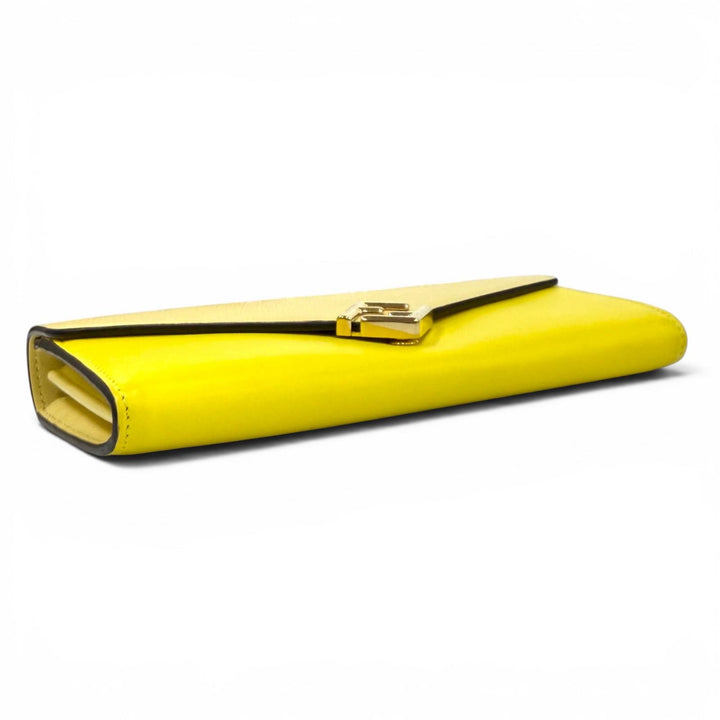 Great FENDI Purse Leather long wallet yellow leather Women 8M0251