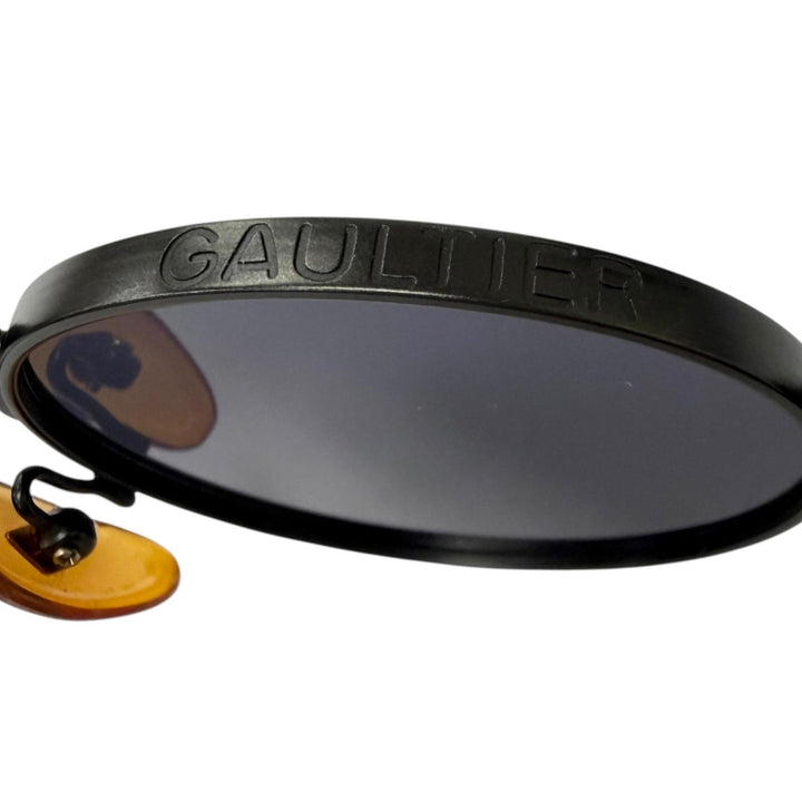 Great JEAN-PAUL GAULTIER sunglasses Spring Temple Round Frame black