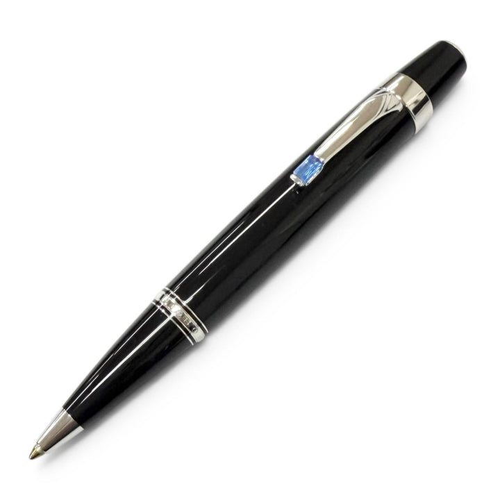 Excellent MONTBLANC Ballpoint pen BOHEME Twist type black Blue Gemstone mens