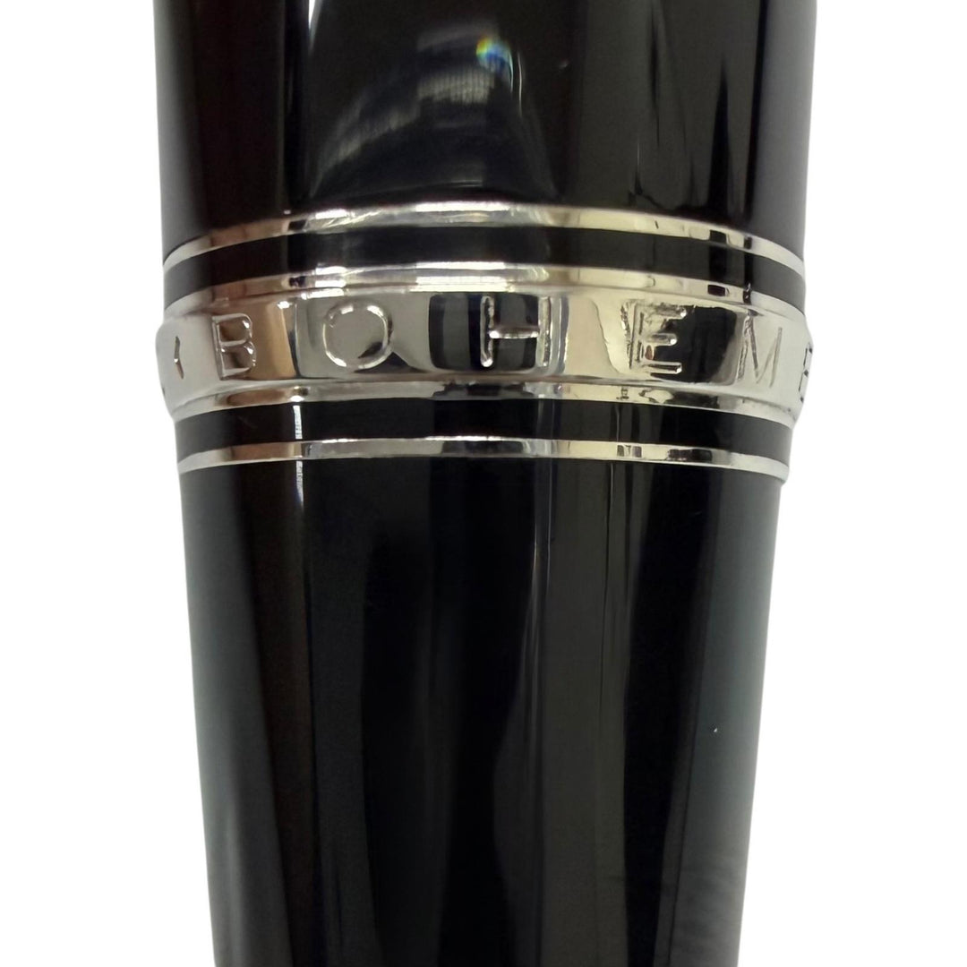Excellent MONTBLANC Ballpoint pen BOHEME Twist type black Blue Gemstone mens