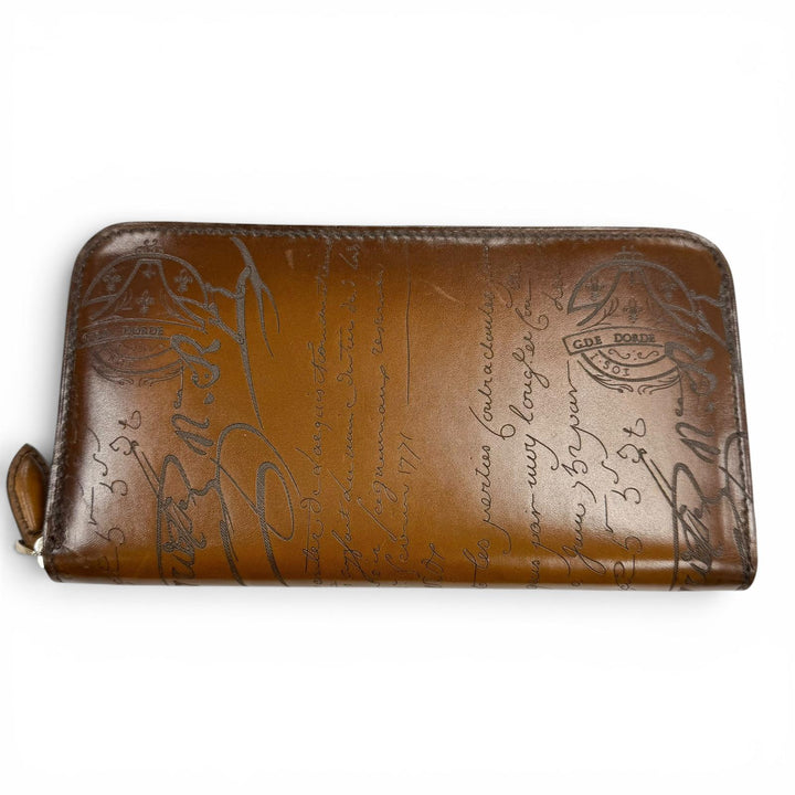Excellent BERLUTI Purse Itauba Current model: Calligraphy Round Zip Long Wallet