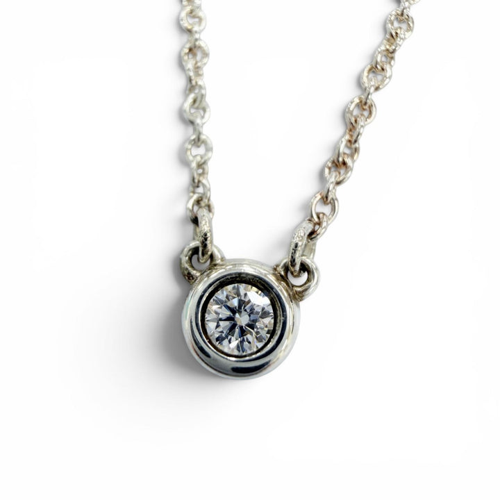 Excellent TIFFANY&Co. By the Yard 1P Diamond Necklace frame diameter 0.2""