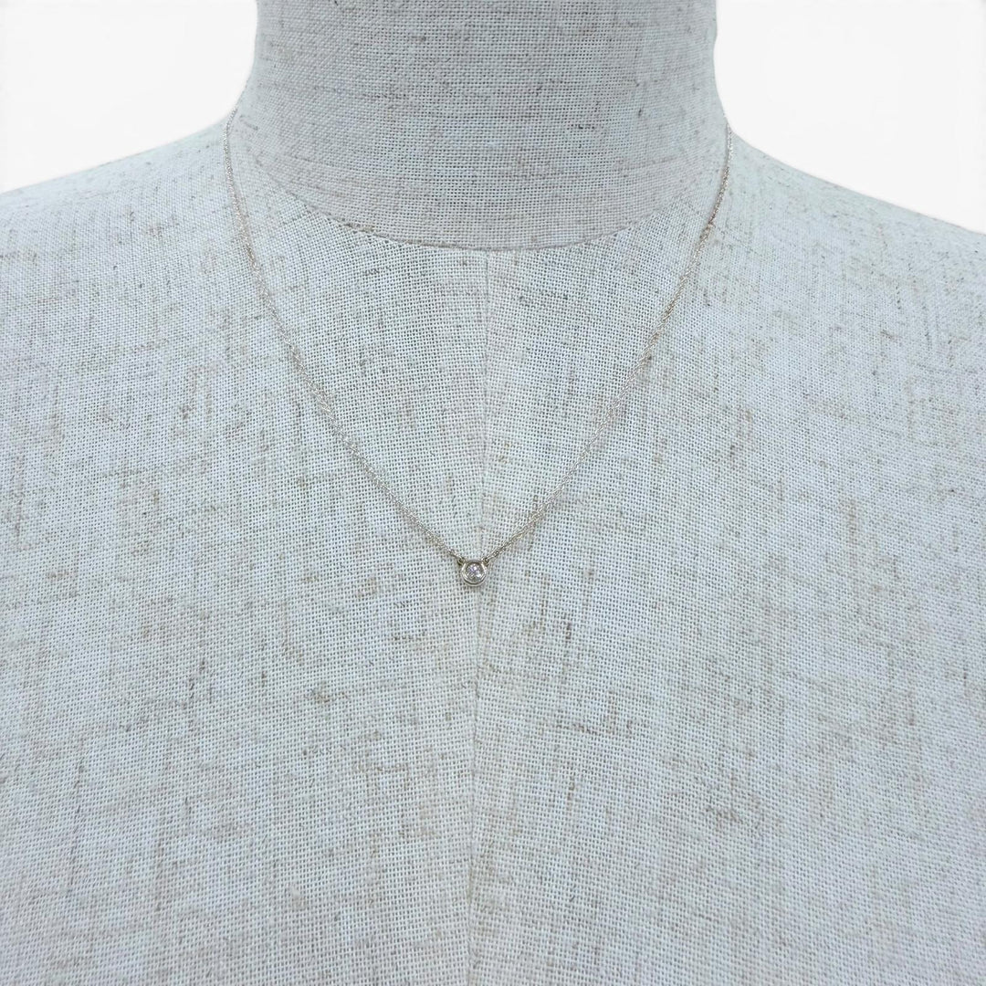 Excellent TIFFANY&Co. By the Yard 1P Diamond Necklace frame diameter 0.2""
