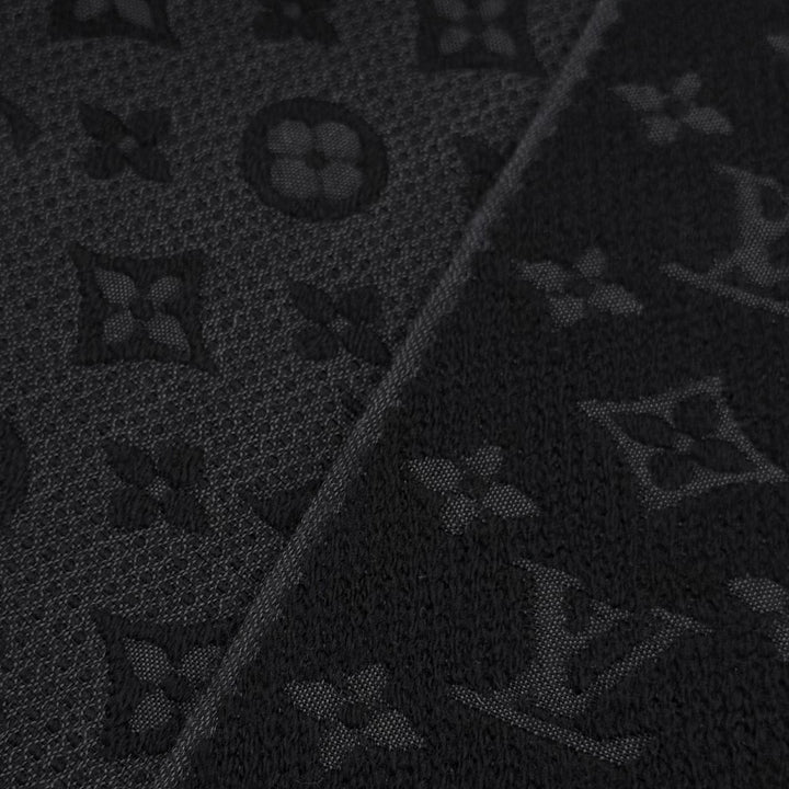 Excellent LOUIS VUITTON Scarf Esharp monogram classic black wool mens M70520