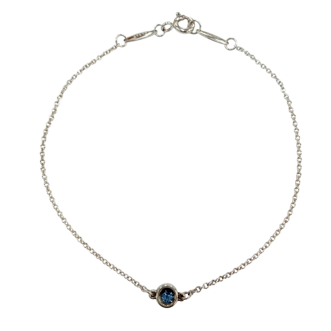 Great TIFFANY&Co. bracelet Color By the Yard 1P Aquamarine Silver AG925 Women