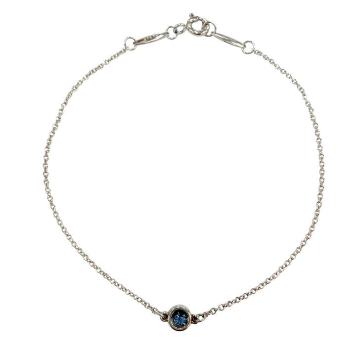 Great TIFFANY&Co. bracelet Color By the Yard 1P Aquamarine Silver AG925 Women