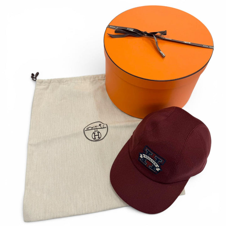 Pristine HERMES cap Davies H Serie hat cashmere mens 56
