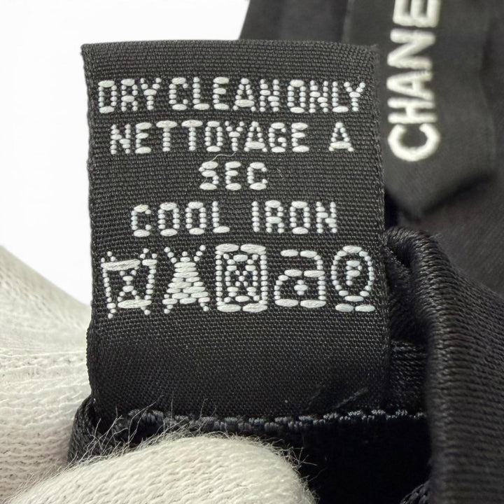Great CHANEL choker COCO Mark Necktie Design black silk mens