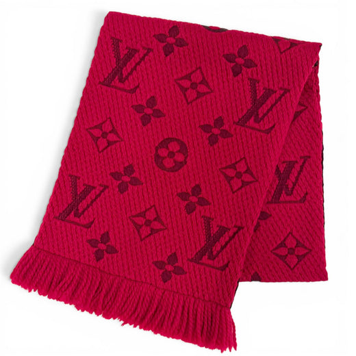 Great LOUIS VUITTON Scarf Escalp Logo Mania Monogram fringe wool Women M72432