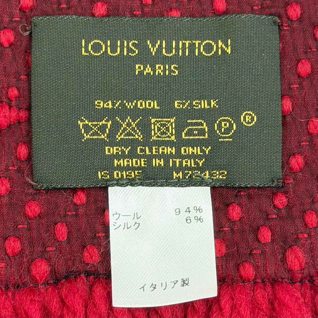 Great LOUIS VUITTON Scarf Escalp Logo Mania Monogram fringe wool Women M72432