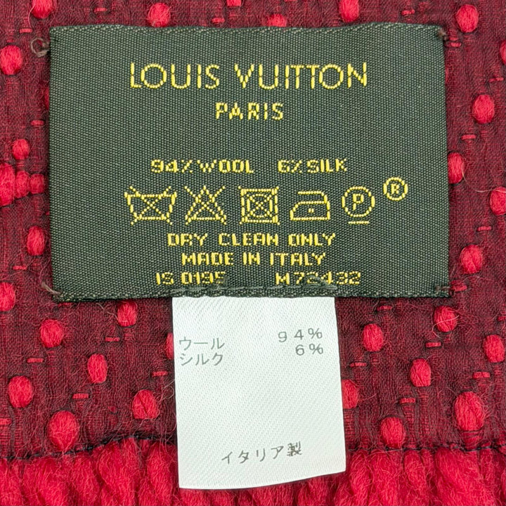 Great LOUIS VUITTON Scarf Escalp Logo Mania Monogram fringe wool Women M72432
