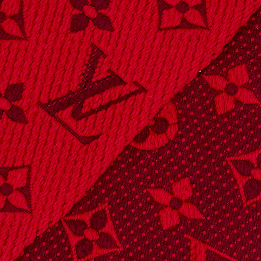 Great LOUIS VUITTON Scarf Escalp Logo Mania Monogram fringe wool Women M72432