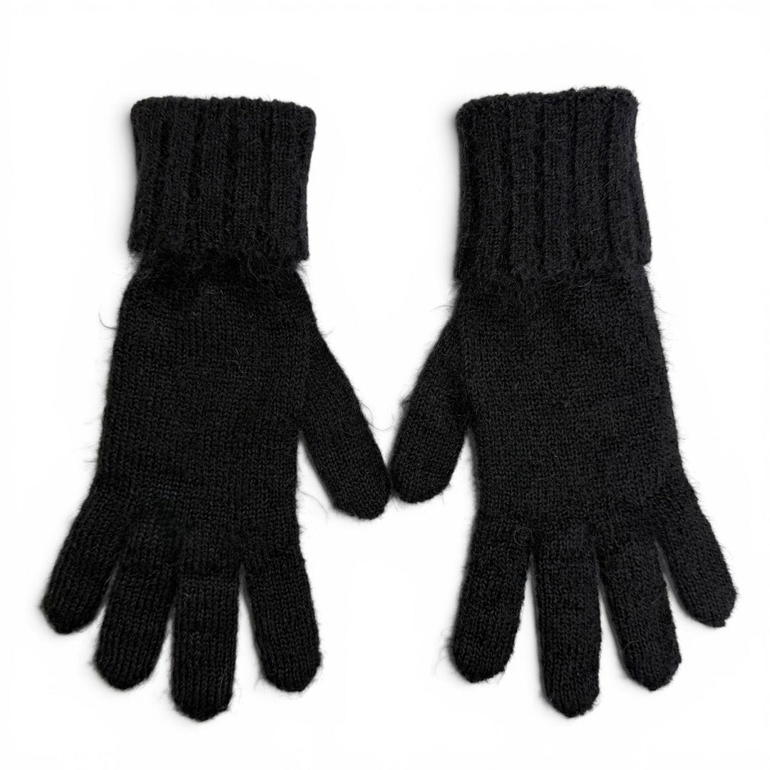 Excellent LOUIS VUITTON Gloves LV Script Logo embroidered knit mohair S M97581