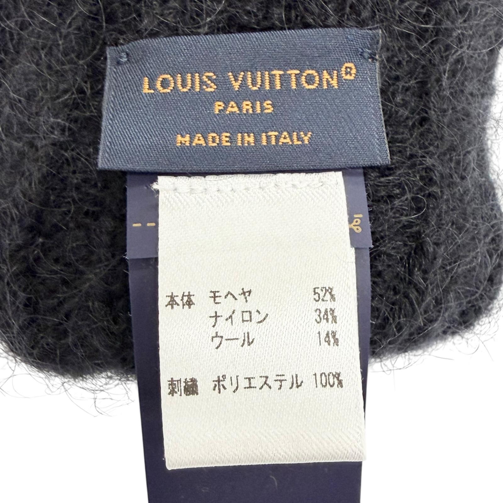 Excellent LOUIS VUITTON Gloves LV Script Logo embroidered knit