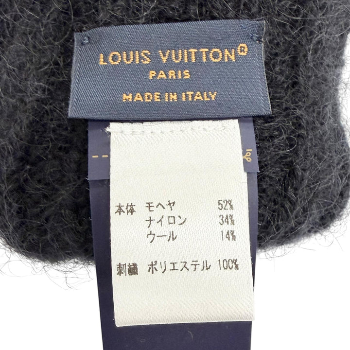 Excellent LOUIS VUITTON Gloves LV Script Logo embroidered knit mohair S M97581