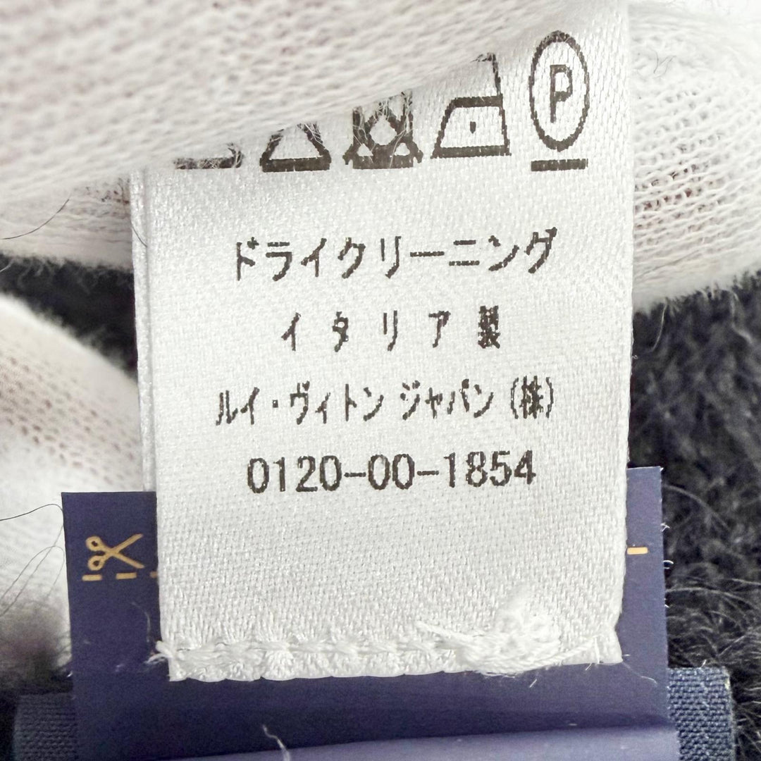Excellent LOUIS VUITTON Gloves LV Script Logo embroidered knit mohair S M97581