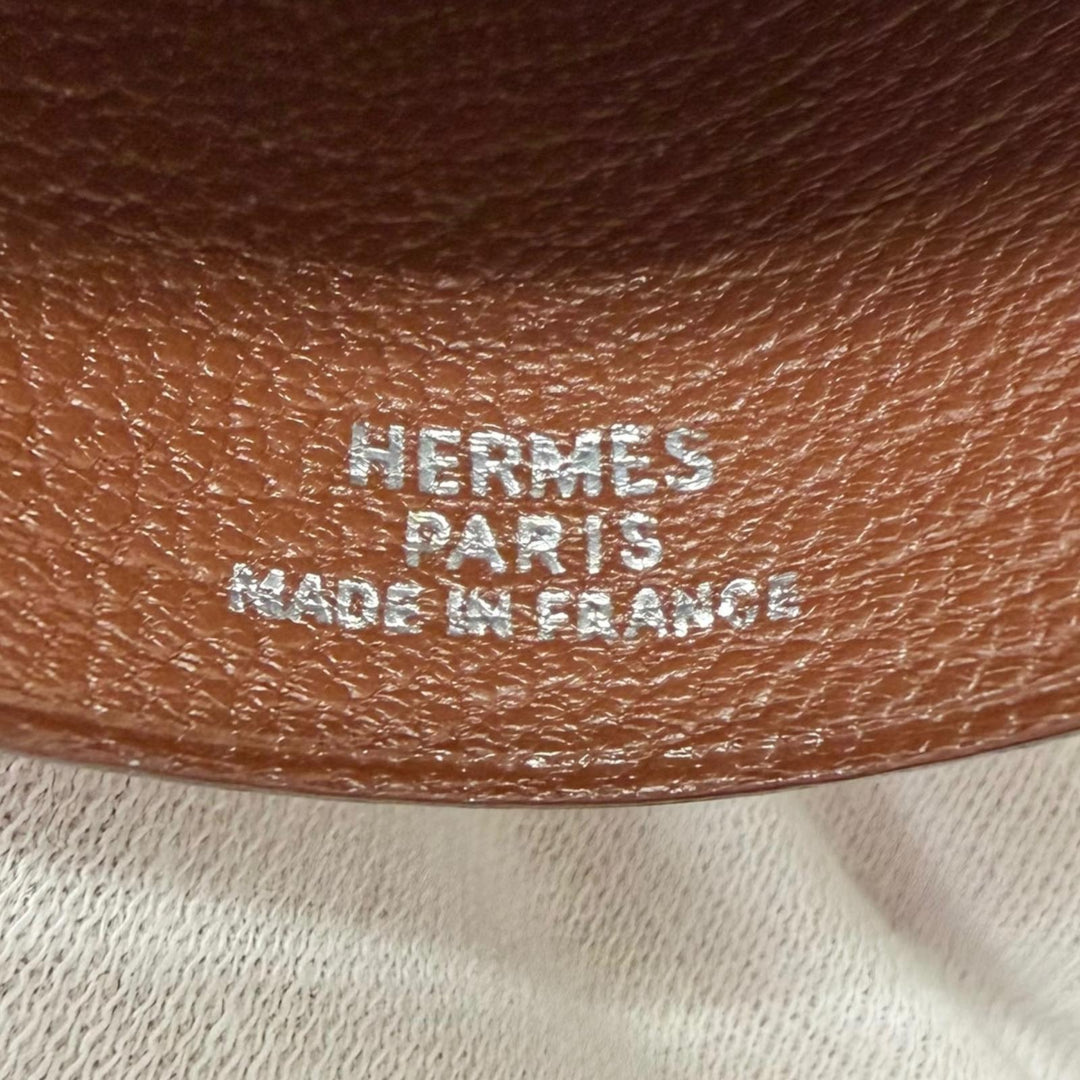 Very Good HERMES Necklace Margiela-era Clochette gold Box scarf Leather mens