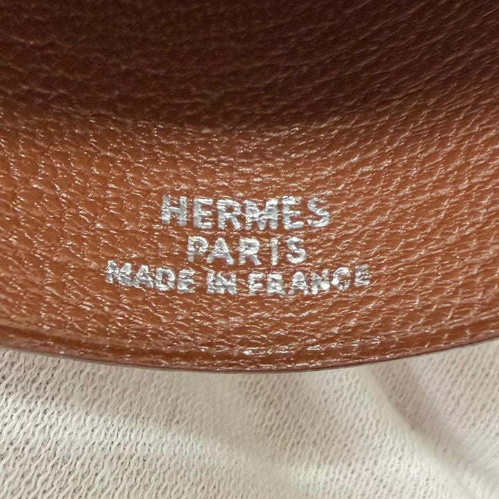 Very Good HERMES Necklace Margiela-era Clochette gold Box scarf Leather mens