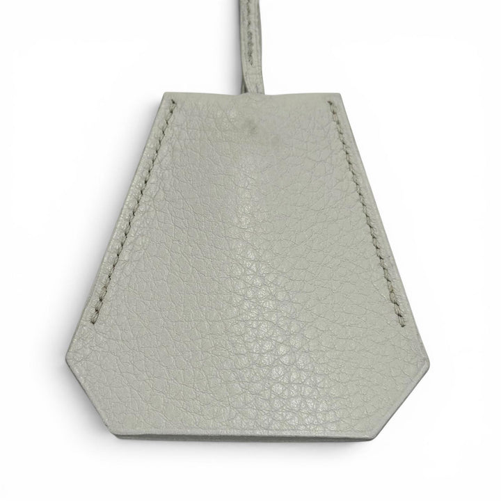 Great HERMES Necklace Margiela-era Clochette Light gray leather mens