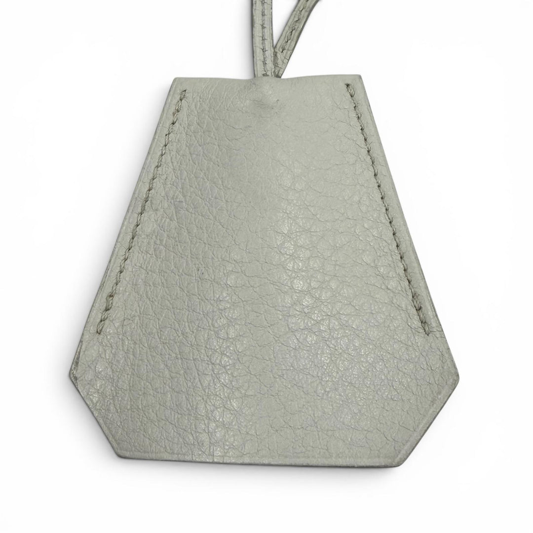 Great HERMES Necklace Margiela-era Clochette Light gray leather mens
