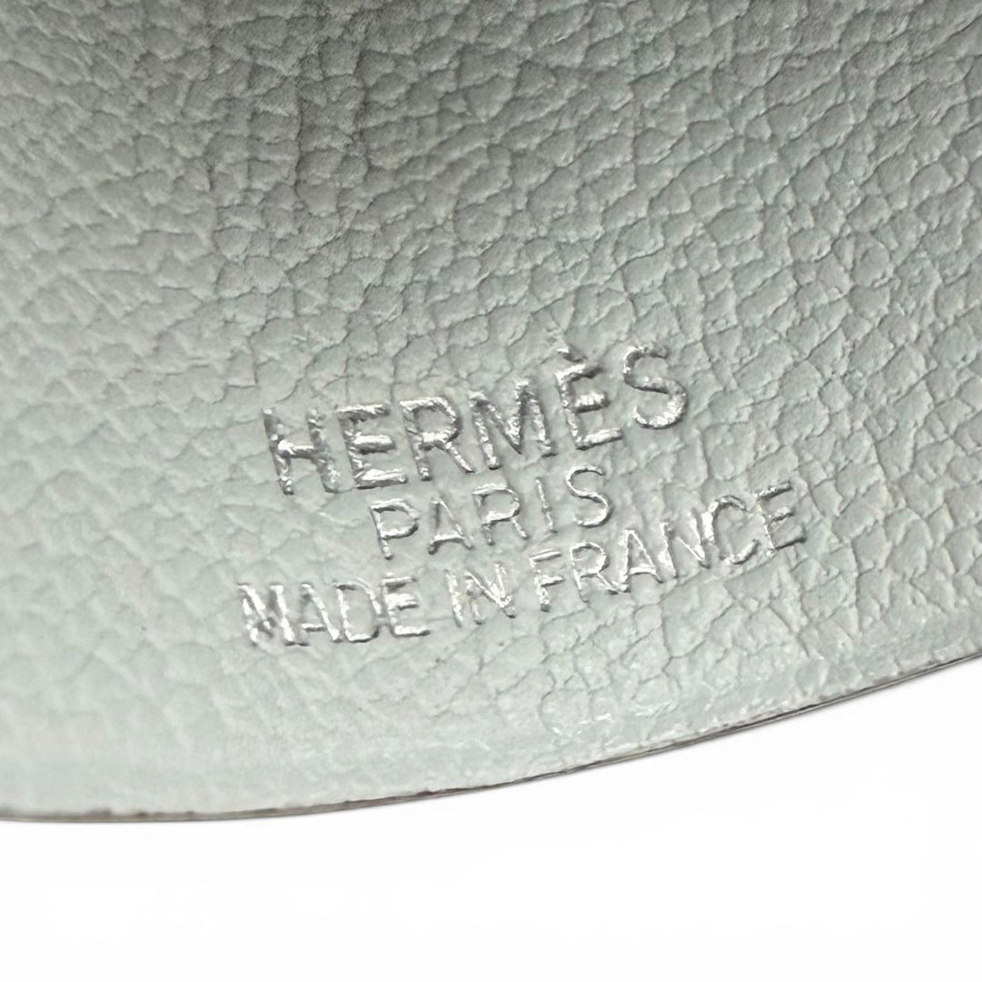 Great HERMES Necklace Margiela-era Clochette Light gray leather mens