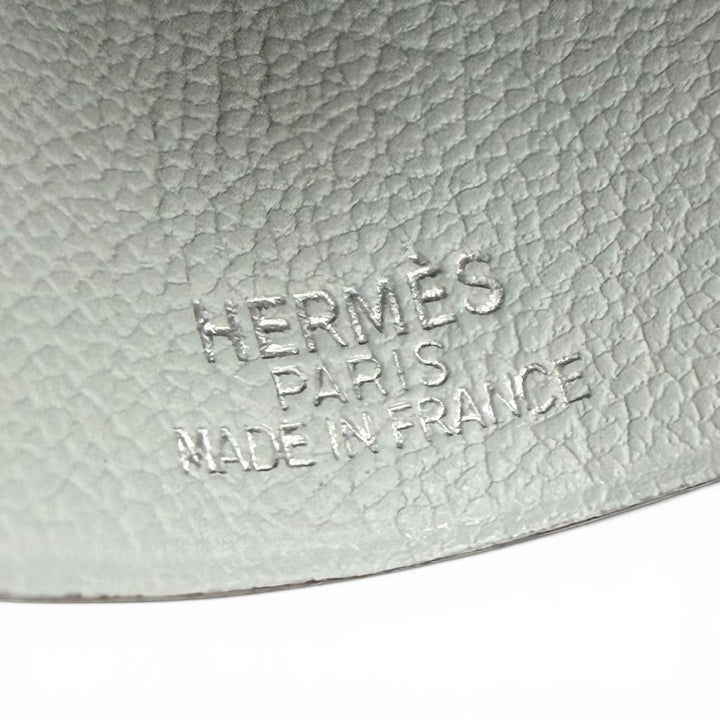 Great HERMES Necklace Margiela-era Clochette Light gray leather mens