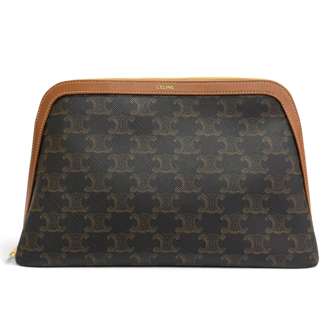 Very Good CELINE Large Cosmetic Pouch Current product Triomphe canvas 4M1642CZJ