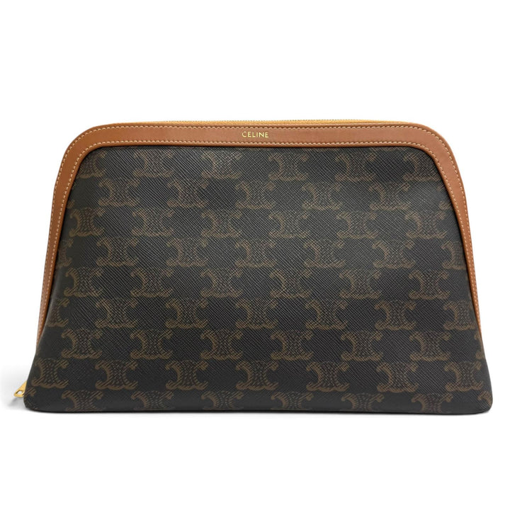 Very Good CELINE Large Cosmetic Pouch Current product Triomphe canvas 4M1642CZJ
