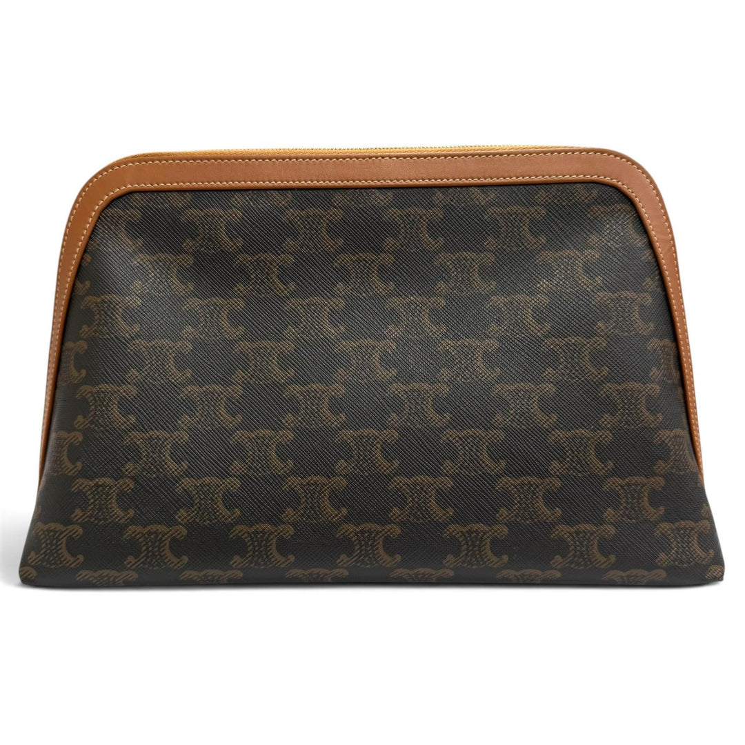 Very Good CELINE Large Cosmetic Pouch Current product Triomphe canvas 4M1642CZJ
