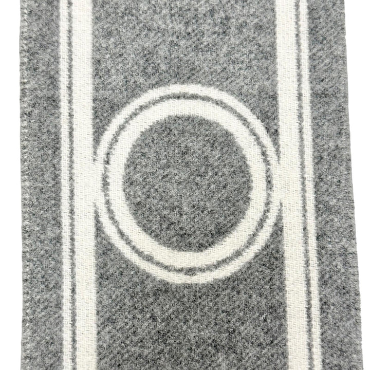 Excellent HERMES Scarf Bande de Repo Two-tone fringe long dress gray cashmere